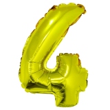Balon folie Cifra patru 40 cm Auriu