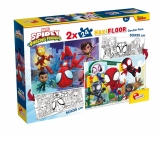 Puzzle de colorat maxi - Paienjenelul Marvel si prietenii lui uimitori (2 x 24 de piese)