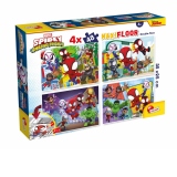 Puzzle de colorat maxi - Paienjenelul Marvel si prietenii lui uimitori (4 x 48 de piese)