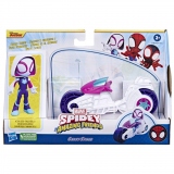 Spidey Prietenii Extraordinari Set Motocicleta si Figurina Ghost Spider 10cm