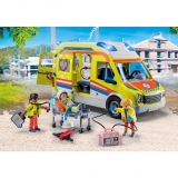 Playmobil - Ambulanta Galbena cu Lumini si Sunete