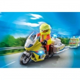 Playmobil - Motocicleta Galbena cu Lumini