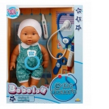 Papusa bebelus, Dollzn More, Bebelou la doctor, 35 cm, verde