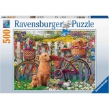 Puzzle Catelusi Pe Bicicleta, 500 Piese