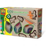 Set creativ - Plastilina eco cu unelte din lemn, set mare