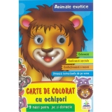 Animale exotice. Carte de colorat cu ochisori