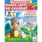 Marea carte de colorat. Animale amuzante +64 autocolante model