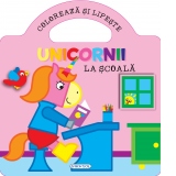 Unicornii - La scoala (Coloreaza si lipeste)