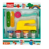 Set de joaca cu 8 piese de design cu plastilina, Crafy, 200 g