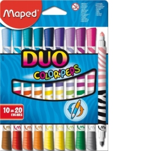 Carioci 10/set cu 2 capete Color Peps Duo, Maped