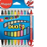 Carioca Color Peps Duo Tip, 2 varfuri, 10 culori/set, Maped
