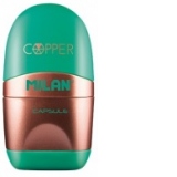 Ascutitoare cu radiera Copper MILAN, verde