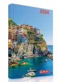 Agenda datata 2024, format A5, 352 pagini, motiv Cinque Terre