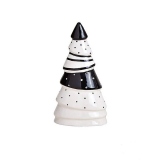 Brad decorativ ceramic alb-negru, 16 cm ( diverse modele)