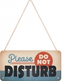 Placa decor metalica cu snur 10x20 cm Do Not Disturb