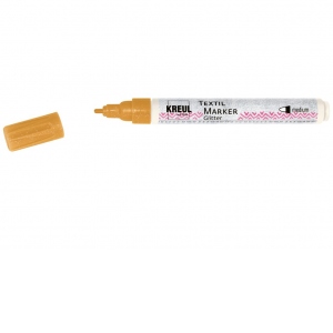 Marker pentru textile Glitter Kreul, varf mediu, culoare auriu