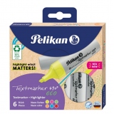 Textmarker 490 ECO din materiale reciclate, 6 culori neon