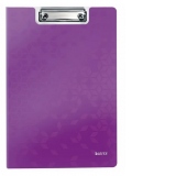 Clipboard Leitz WOW, dublu, polyfoam, A4, 100 coli, mov