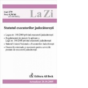 Statutul executorilor judecatoresti (actualizat la 20.10.2005)