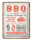 Placa decor metalica 15x20 BBQ Rules