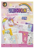 Carte de colorat cu activitati - Unicorn