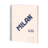 Caiet A4 80 file matematica, spira MILAN, bej