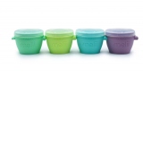 Set 4 recipiente silicon Snap&Go, Melii, 118 ml