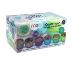 Set 12 recipiente silicon Snap&Go, Melii, 59 ml