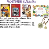 Pachet premii pentru clasa a IV-a, varianta 1 (Lecturi suplimentare + Omul invizibil + 200 Intrebari si raspunsuri despre Oameni celebri + Diploma + Medalie)