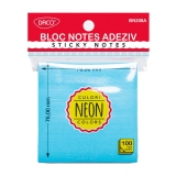 Bloc notes adeziv 76x76 mm, albastru neon DACO (Post-it)
