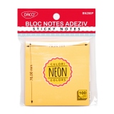 Bloc notes adeziv 76x76 mm, portocaliu neon DACO (Post-it)
