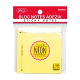 Bloc notes adeziv 76x76 mm, galben neon DACO (Post-it)