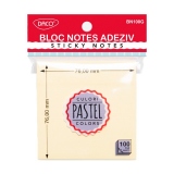 Bloc notes adeziv 76x76 mm, galben pastel DACO (Post-it)