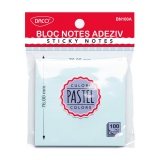 Bloc notes adeziv 76x76 mm, albastru pastel DACO (Post-it)