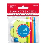 Bloc notes adeziv 7x7 mm, floare DACO (Post-it)