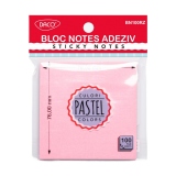 Bloc notes adeziv 76x76 mm, roz pastel DACO (Post-it)