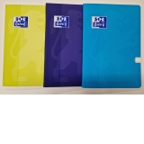 Caiet Oxford A4 60 file, hartie Optik Paper 90g/mp , PEFC, coperta laminata PP soft touch, dictando, colturi rotunjite, motiv Teenager, verde/albastru/turcoaz