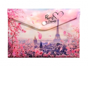 Mapa personalizata cu buton A5 PP Panta Plast, motiv Take me to Paris