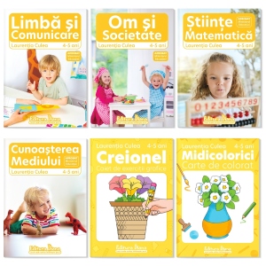 Pachet educational 4-5 ani (Set domenii + Carte de colorat + Creionel)