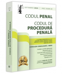 Vezi detalii pentru Codul penal si Codul de procedura penala, septembrie 2024. Editie tiparita pe hartie alba