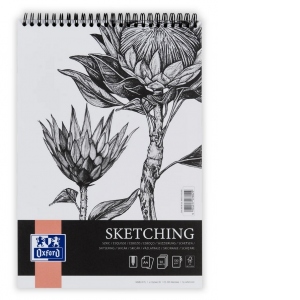 Bloc desen Sketching A4 cu spira dubla, 50 file, hartie 130g, colectia Oxford Artistic