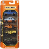 Set 5 masinute metalice Matchbox MBX No Road No Problem, scara 1:6