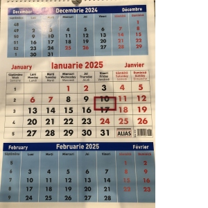 Calendar triptic 12 F 2025