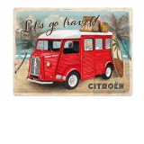 Placa decor 30x40 Citroen Type H Let's go travel