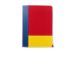 Agenda A6 nedatata tricolor cu elastic, 192 pagini