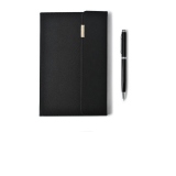 Agenda A5 nedatata DeluXe cutie si pix, culoare negru