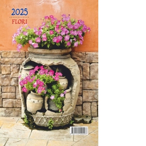 Calendar de perete cu flori 2025