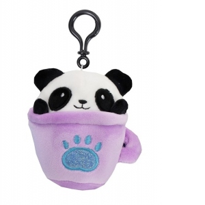 Jucarie de plus Kawaii Cuties Cupcake Animals - Panda, 10 cm, cu clema de agatat