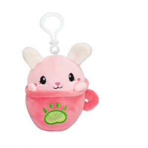 Jucarie de plus Kawaii Cuties Cupcake Animals - Iepuras, 10 cm, cu clema de agatat