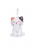 Jucarie de plus Kawaii Cuties - Pisicuta, 12.5 cm, cu clema de agatat